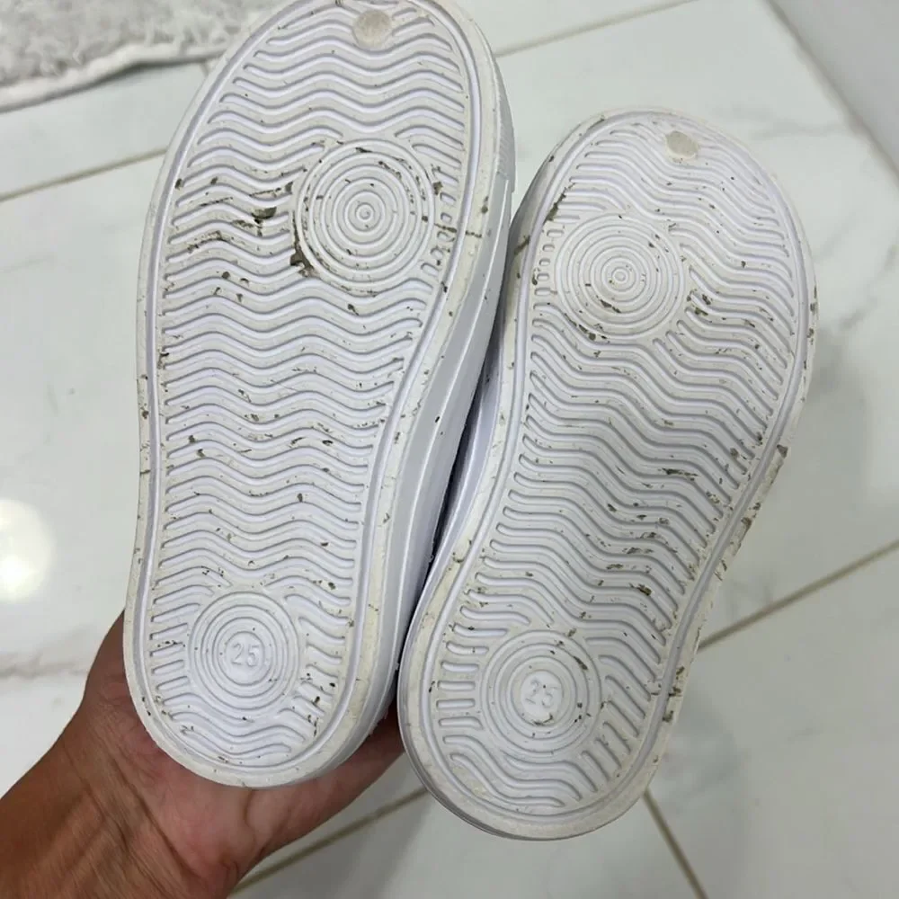 White Slip On Toddler Shoes - Super Cute Size 25